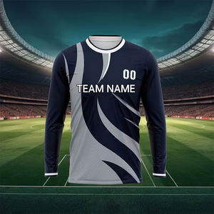 Camisetas de Manga Larga con Cuello en V para Hombre, Sublimación Completa, Impresión 3D, Diseño y Talla Personalizados, 100% Poliéster Transpirable - Product Image 5