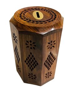 Tirelire artisanale en bois de Sheesham, grande taille, modèle Master |   Gullak pour adultes |   Banque d'argent |   Tirelire en bois pour garçons et filles - Product Image 1