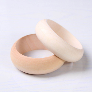 Pulseras de Madera Natural sin Tratar para Niños, Hechas a Mano, Anchas y Lisas, Venta al por Mayor SC - Product Image 1