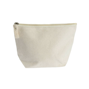 Bolsa de cosméticos pequeña de maquillaje ecológica personalizada, lona de algodón liso reciclado, logotipo impreso, cremallera, carta de moda personalizada - Product Image 5