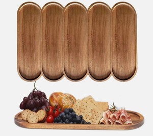 Oval Wooden <b>Decorative</b> Tray 29cm x 10.5cm Minimalist Design Single-Piece Package Board for <b>Kitchen</b> Restaurant tray - Product Image 1