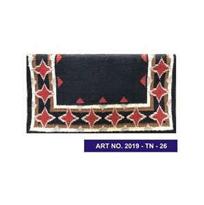 Tapis de selle d'équitation sans arceau de haute qualité, design western fin, en laine de Nouvelle-Zélande et rembourrage en polyester, en polycoton, pour le dressage anglais - Product Image 3