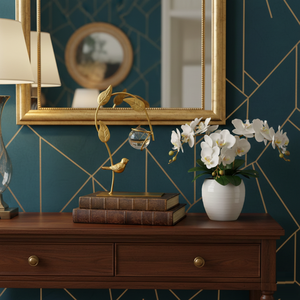 Sculpture d'arbre en métal artistique moderne avec base en bois, décoration décorative pour la maison, pièce maîtresse pour le salon, le bureau ou une étagère. - Product Image 3