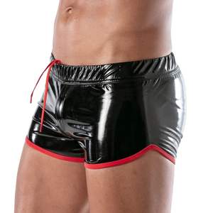 Pantalones Cortos de Cuero Sintético para Hombre, Estilo Sexy, con Estampado Floral, hasta la Mitad del Muslo, Negros, para Boda, Noche de Aniversario, Ropa de Club, Fiesta, Moda - Product Image 1