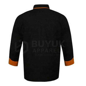 Veste de chef professionnelle pour cuisine, ventilée, légère, durable, respirante, manches longues, en polyester/coton tricoté, vêtements culinaires - Product Image 2