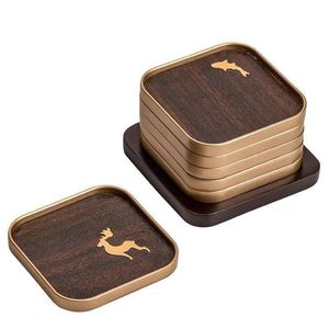 Artisan Crafted Wooden Coaster Set With Natural Wood Grain Texture Durable Reusable Drink Protection Mats - Product Image 3
