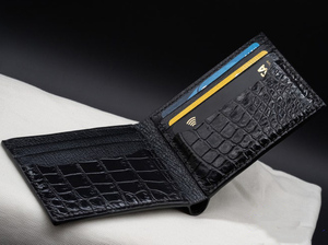 High Quality 11.5x8cm Brown/<b>Black</b> Genuine Leather Bifold <b>Men</b> Logo Slim Stylish Thread Short Luxali Waterproof Card Holder - Product Image 2