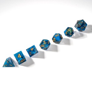 Ensemble de dés en résine polyédriques en emballage commercial avec étiquette volante pour jeux de rôle professionnels sur table, accessoire de jeu en gros - Product Image 3