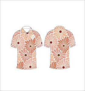 Polo à manches courtes pour hommes, imprimé floral pêche, décontracté, pour l'été, pour le golf - Product Image 6