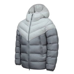 Blouson matelassé pour homme, respirant, avec logo frontal, rembourrage en polyester, coupe-vent, fermeture éclair, vêtement d'hiver décontracté, coupe classique - Product Image 5