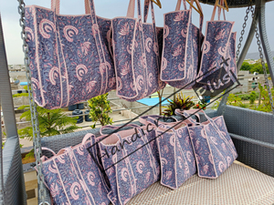 All Seasons Women's Shoulder <b>Bag</b> Block Printed Washable Tote <b>Bag</b> Handmade Quilted Wholesale Weekender Daily Storage Handbag - Product Image 5