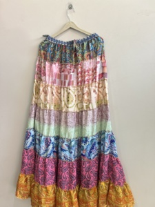 <b>Patchwork</b> Boho Gypsy Women <b>Skirt</b> Flare Maxi <b>Skirt</b> Dance <b>Skirt</b> Floor Length - Product Image 1