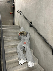 Womens Y2K Zip Up Hoodie Faux <b>Fur</b> Collar Graphic Hoodie Streetwear Autumn Winter - Product Image 4