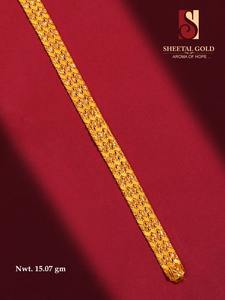 22K Two Tone <b>Solid</b> <b>Gold</b> Classic Italian Fusion Link Bracelet Unisex with Lobster Clasp 15.07 g - Product Image 3