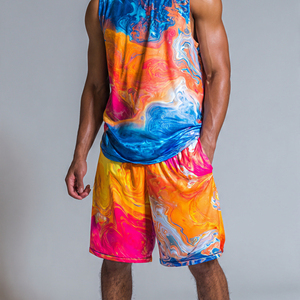 100% <b>Polyester</b> Sublimation Basketball <b>Shorts</b> Men Drawstring Waist Full Sublimation Basketball <b>Shorts</b> Men's - Product Image 5