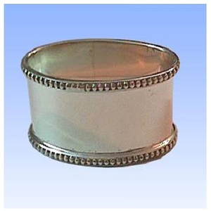 Juego de Servilleteros de Metal Plateado Pulido, Moderno y Ecológico, con Borde de Cuentas y Acabado Espejo, para Decoración de Mesa en Bodas, Hoteles y Banquetes - Product Image 1