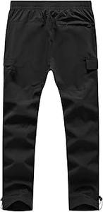 Pantalon cargo pour homme léger, taille élastique, devant plat, taille mi-haute, poches surdimensionnées, mélange polyester/coton, service OEM - Product Image 6