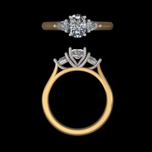 Anillo de Compromiso con Diamante Ovalado de 1.28 Quilates, Oro Sólido de 18k/14k, Anillo de Boda con Piedra Lateral en Forma de Pera, Joyería Fina de Lujo para Mujer - Product Image 2