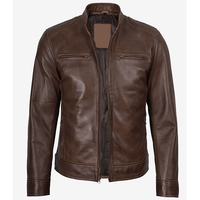 Nouvelle Arrivée 2026 OEM – Veste en Cuir de Vachette Marron Foncé Authentique pour Hommes – 100% Haute Qualité, Faible MOQ – Vestes Chauffantes Tendance pour l'Hiver