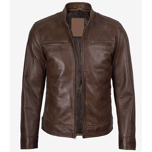 Nouvelle Arrivée 2026 OEM – Veste en Cuir de Vachette Marron Foncé Authentique pour Hommes – 100% Haute Qualité, Faible MOQ – Vestes Chauffantes Tendance pour l'Hiver - Product Image 4