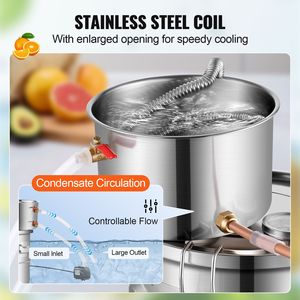 Alambicco in Acciaio Inox da 3 Galloni con Raffreddamento a Serpentina e Pompa per Distillazione e Fermentazione Domestica - Product Image 4