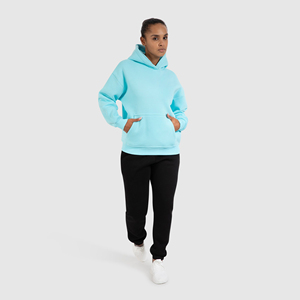 Women's Plus Size <b>Long</b> Fleece Fabric Light Blue Custom Print Embroidery Eco-Friendly Hooded Oversized Winter <b>Sweatshirts</b> Hoodies - Product Image 6