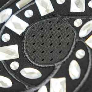 Sudadera con Capucha Negra para Hombre, Estampado de Puntos, Estilo Casual, Tejido de Punto, Manga Regular, FRENCH TERRY, para Otoño, con Pedrería Brillante - Product Image 3