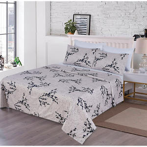 Literie OEM Queen King, ensemble de draps de lit 4 pièces pour mariage, microfibre brossée, imprimé floral en 3d, résistant à la décoloration et au rétrécissement - Product Image 2