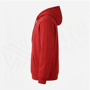 Sweat à capuche North Approach I'm NA pour homme, rouge, coupe oversize, décontracté, en polaire, avec poche et imprimé sur le devant, pour l'automne - Product Image 3