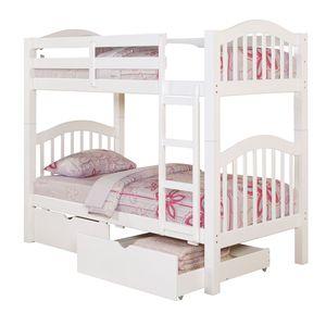 Letto a Castello Bianco con Scala Integrata per Bambini - Product Image 4