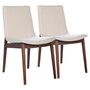 Ensemble de 2 chaises de salle à manger en tissu beige Ravel - Product Image 1