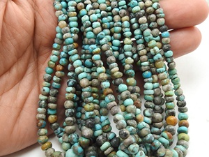 Nouveauté 16 pouces lisse cocarde perle bleu Arizona Turquoise 3-7MM environ pierres précieuses en vrac pour la fabrication de bracelets bijoux en pierre - Product Image 5