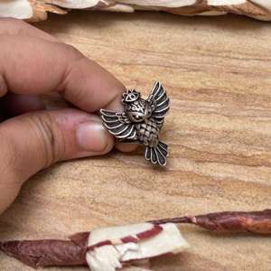 แหวนรูปนกฮูก แหวนสไตล์โกธิค แหวนสัตว์ประดับตกแต่ง แหวนทองเหลืองสำหรับผู้หญิง แหวนเงินออกซิไดซ์ แหวนวินเทจ เครื่องประดับรูปนก ดีไซน์นกฮูกแบบชนเผ่า ขายส่ง - Product Image 2