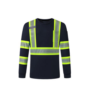 Camisa de Seguridad de Alta Visibilidad para Trabajadores de la Construcción, Manga Larga, Tela Ligera, Detalles Reflectantes, Pedido al por Mayor - Product Image 1