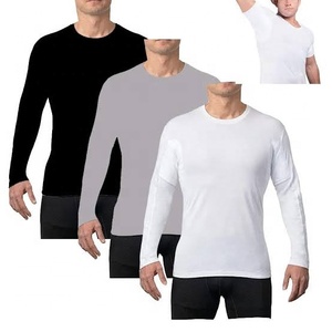 Men's <b>White</b> Long Sleeve Raglan T-<b>Shirt</b> <b>Slim</b> <b>Fit</b> O-Neck Solid Sporty Base Layer Digital Printing Blank Design Knitted - Product Image 2