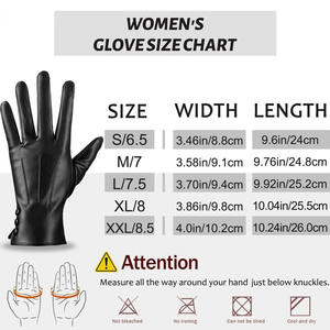 Guantes de piel de oveja SAFETY para mujer, cálidos para invierno, para pantalla táctil, guantes de moda para conducir con forro de lana antiestático sin látex - Product Image 5