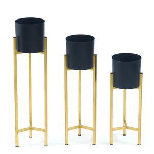 Decorative Modern Polished Iron Planter Stand Durable Lightweight Portable Rust Resistant <b>Plant</b> Display for Home Hotel Indoor - Product Image 1