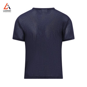 เสื้อยืดตาข่ายโลโก้สั่งทำสำหรับผู้ชาย เนื้อผ้านุ่ม โพลีเอสเตอร์ ชุดออกกำลังกาย ชุดกีฬา ผู้ผลิต บริการ OEM - Product Image 2