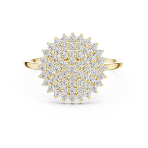 Anillo de oro amarillo macizo de 14k para mujer con diamante de corte brillante redondo minimalista en forma de flor, ideal para regalo de compromiso, aniversario o boda. - Product Image 1