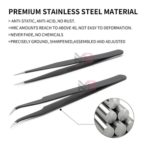 Pinzas Profesionales de Acero Inoxidable con Certificación CE, Personalizadas para Cejas, Cuidado de Belleza, Extensión de Pestañas, Rectas y Curvas - Product Image 6