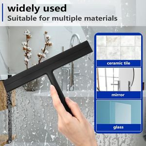 Escobilla de Ducha de Acero Inoxidable con Cuchilla de Silicona, sin Perforaciones, para Limpiar Puertas de Vidrio, Ventanas y Espejos en el Baño - Product Image 5