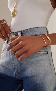 Round Gemstone Diamond Station Bracelets 14K 18K <b>Solid</b> <b>Gold</b> Bezel Set 3 mm Ball Bead Chain 6.5 Inches Fine Jewelry Factory Price - Product Image 3