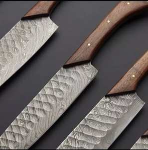 Ensemble de couteaux de chef en acier inoxydable forgé à la main avec manche en bois Pakka, outils de découpe écologiques pour la cuisine - Product Image 3