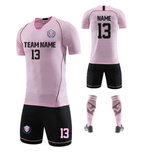 Conjunto de Camiseta de Fútbol Unisex Personalizada, Manga Corta, Cuello Redondo, 100% Poliéster, Negro con Rayas Rojas, Impresión Digital, Absorbe la Humedad, 3D - Product Image 1