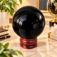 Großhandel Schwarze Obsidian-Kugel Liebes-Feng-Shui Handgefertigter Kristallquarz Edelstein Neuer Stern-Achat Halbedelstein für Unternehmen