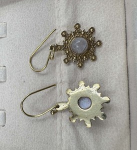 Classic <b>Hook</b> Style Brass Dangle <b>Earrings</b> Gold Plated Moonstone Gemstone Dangle Fashion <b>Earring</b> - Product Image 4