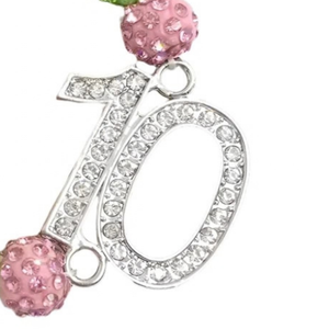 AKA White Pearl Sparkle Line Number Bracelet Pink Green <b>Beads</b> <b>Crystal</b> Number Charm Elegant Women Wrist Jewelry Special - Product Image 6