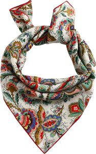 ผ้าพันคอ/ผ้าคลุมไหล่ไหมแท้ 100% เนื้อนุ่มลื่น น้ำหนักเบา สำหรับผู้หญิง ลายพิมพ์หรูหรา/สีพื้น เรียบง่าย สวมใส่ได้หลากหลาย - Product Image 3