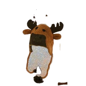 Chapeau en laine 100% tricoté à la main, motif élan, unisexe, pour les activités de plein air, le ski, la plage, le cyclisme et les sports - Product Image 5