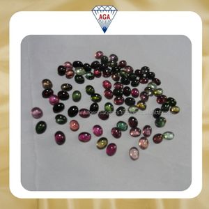 Cabochons lisses multi-tourmalines de qualité supérieure, pierres précieuses naturelles en vrac, cabochons calibrés en gros pour la fabrication de bijoux - Product Image 6